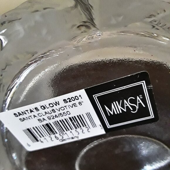 MIKASA Glass Santa Claus Candle Holder - NWT - Picture 7 of 7